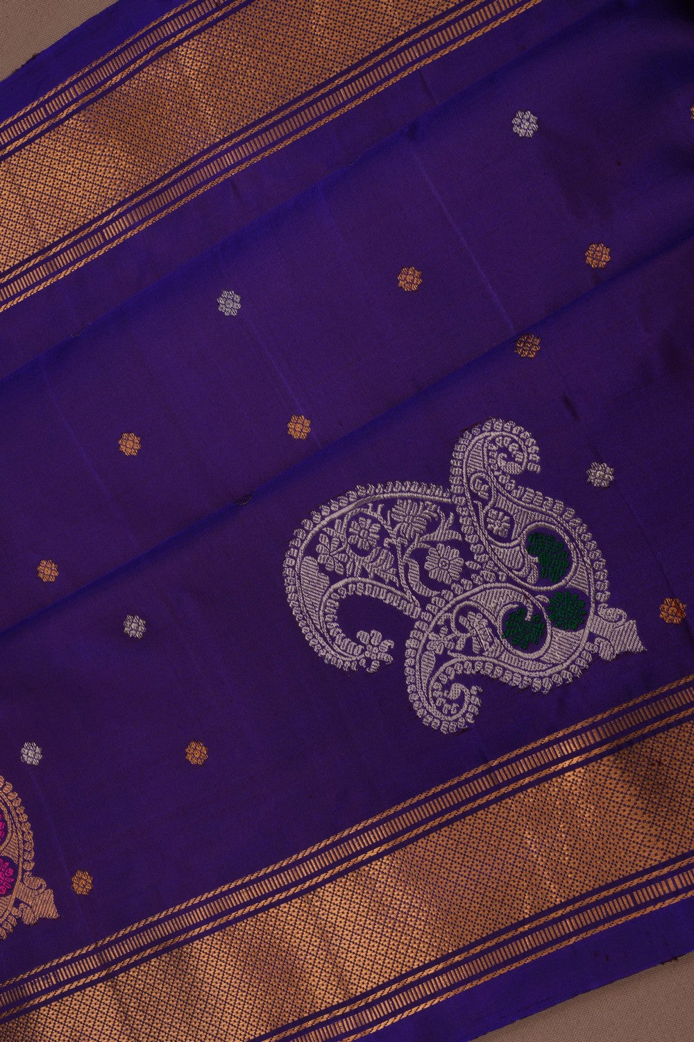Image of Gadwal Silk Purple Saree